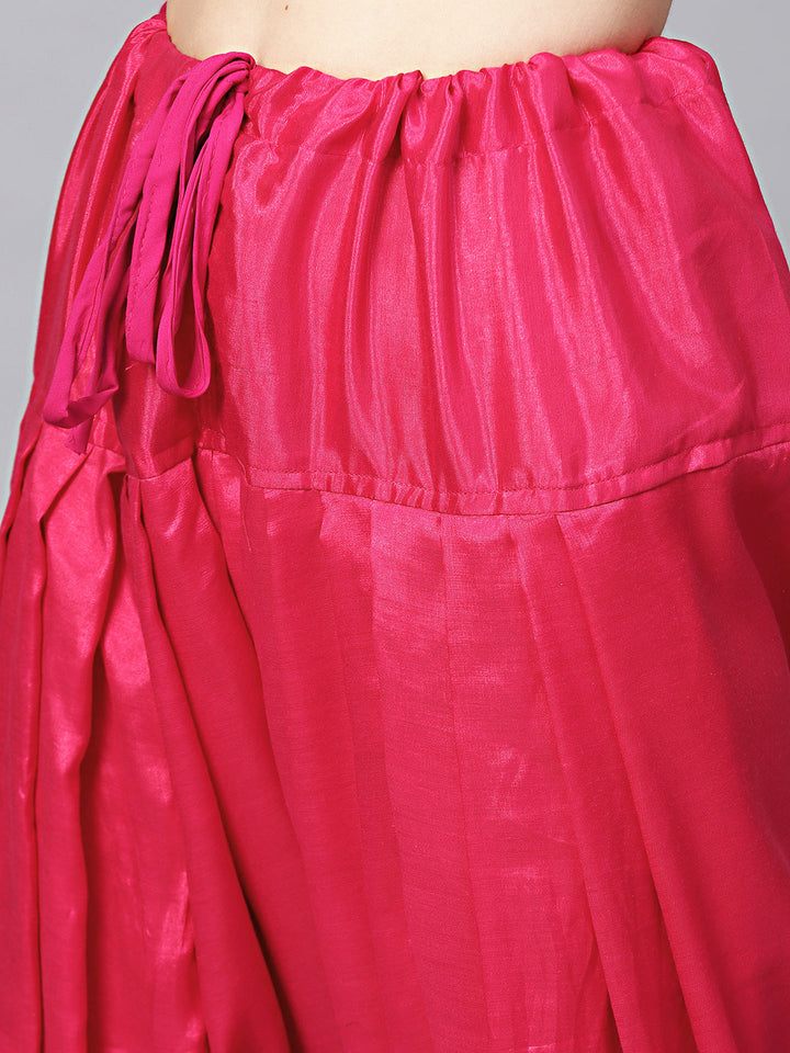 Chanderi Kurta Set with Floral Embroidery Dupatta