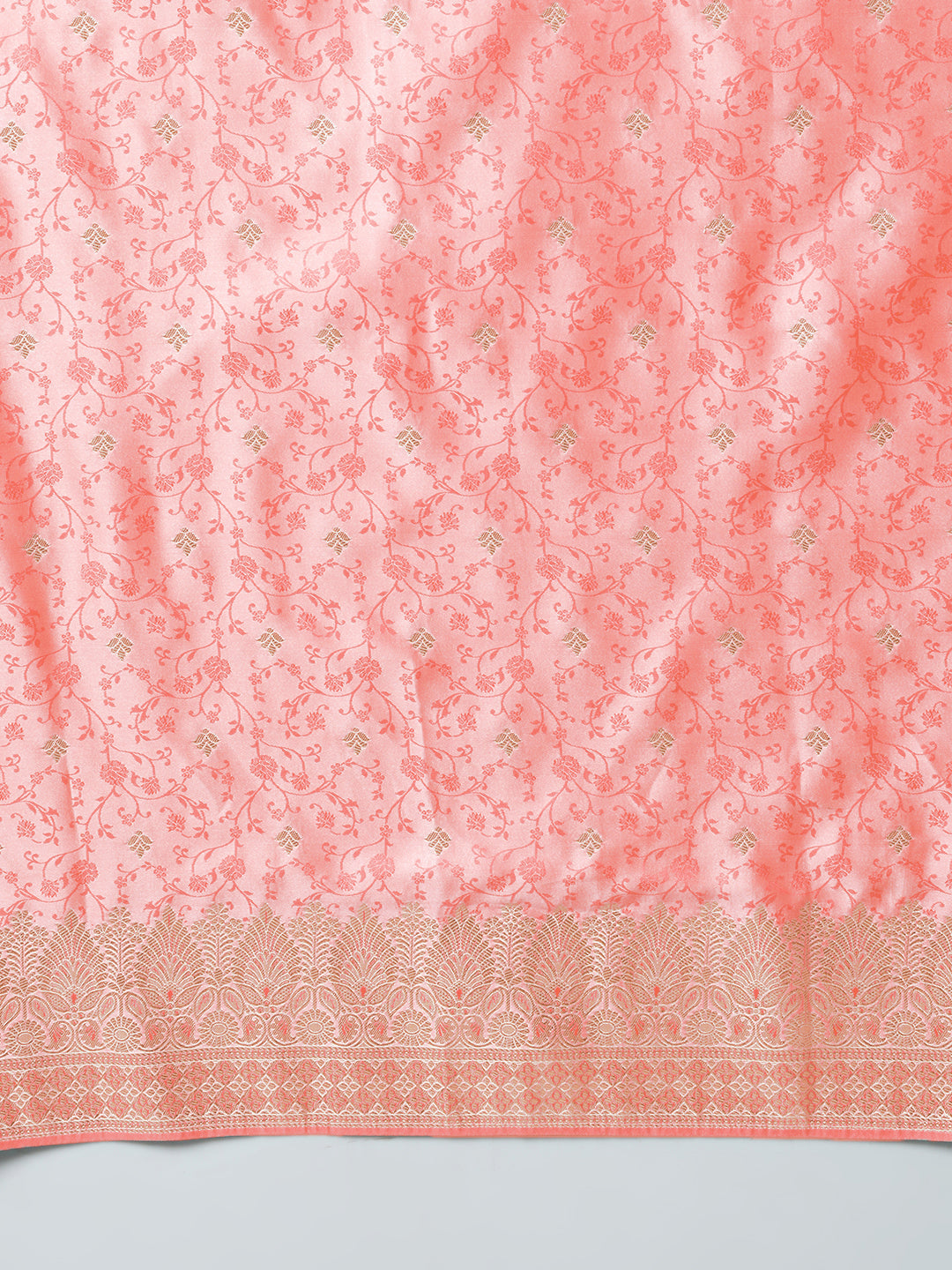 Pastel Banarasi Handloom Silk Saree with Self-weaving Ethnic butties