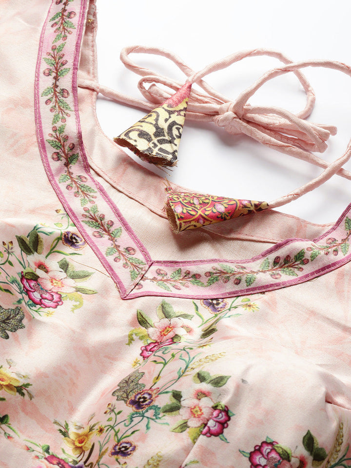 Semi-stitched Digital Print Lehenga Set