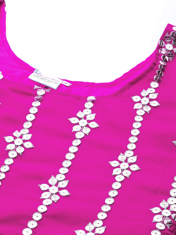 Embellished Kurta With 3 Layered Sharara & Ruffled Dupatta