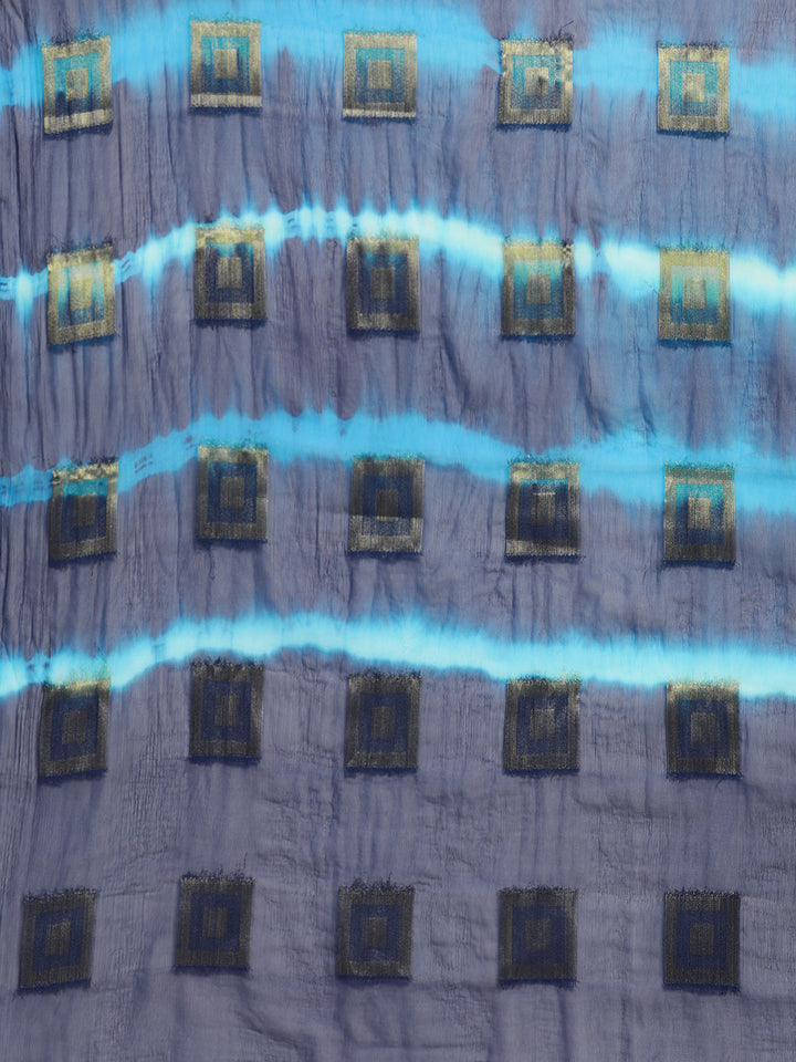 Chiffon Checked Ombre Bandhej Saree