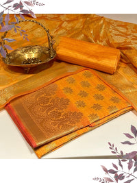 Bright Orange Woven Traditional Suit