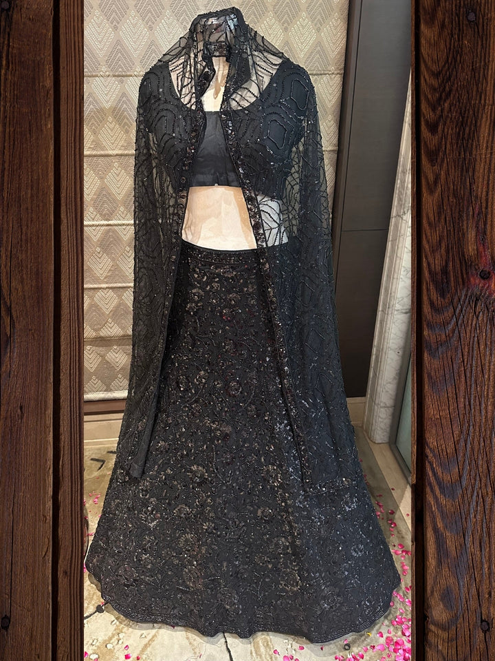 Enigmatic Noir Sequinned Lehenga