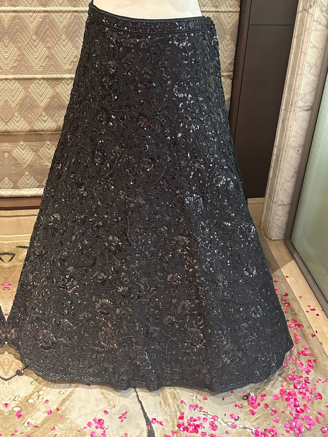 Enigmatic Noir Sequinned Lehenga
