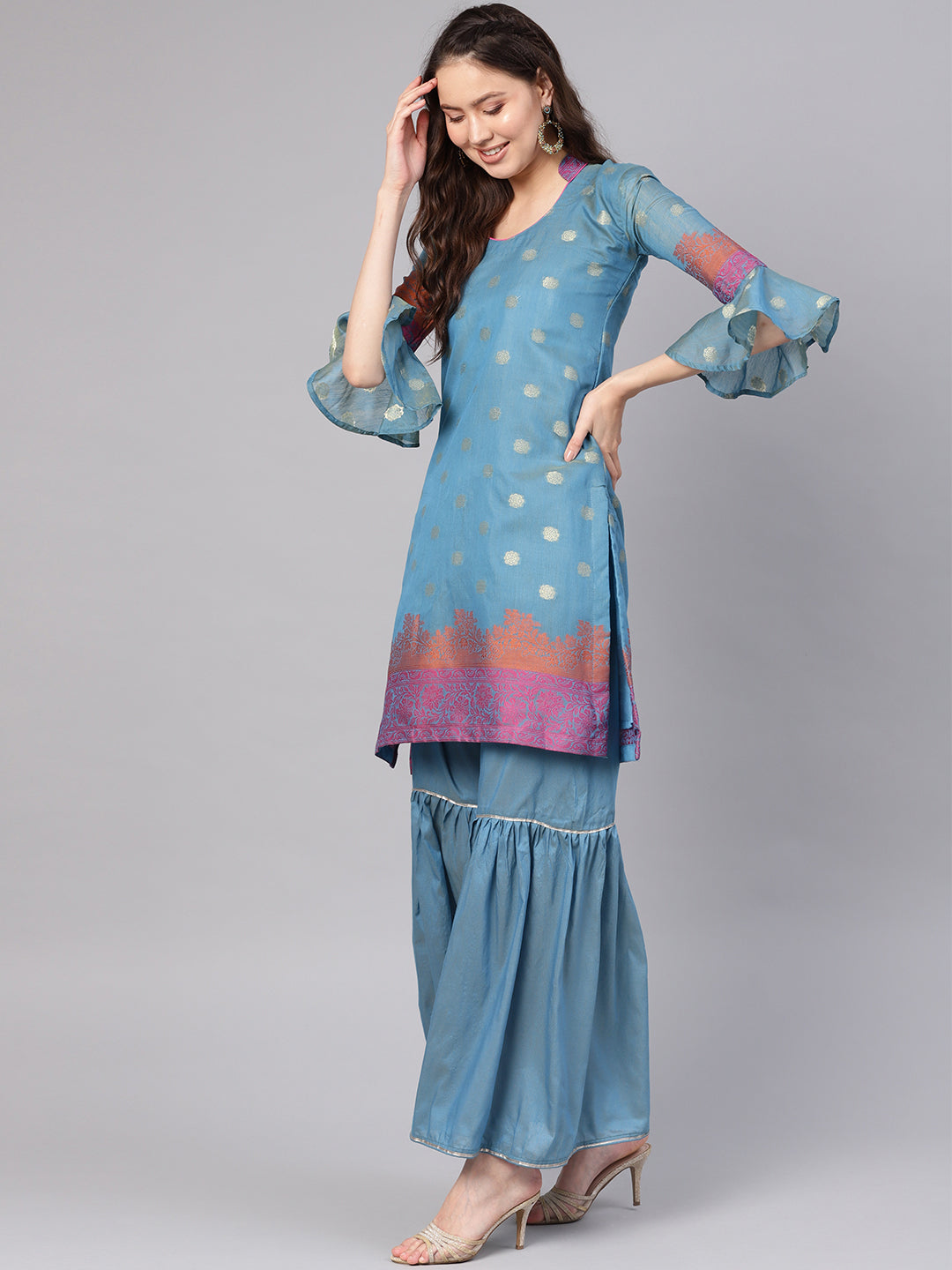 Banarasi Handloom Dress Material with Zari Resham Weaving
