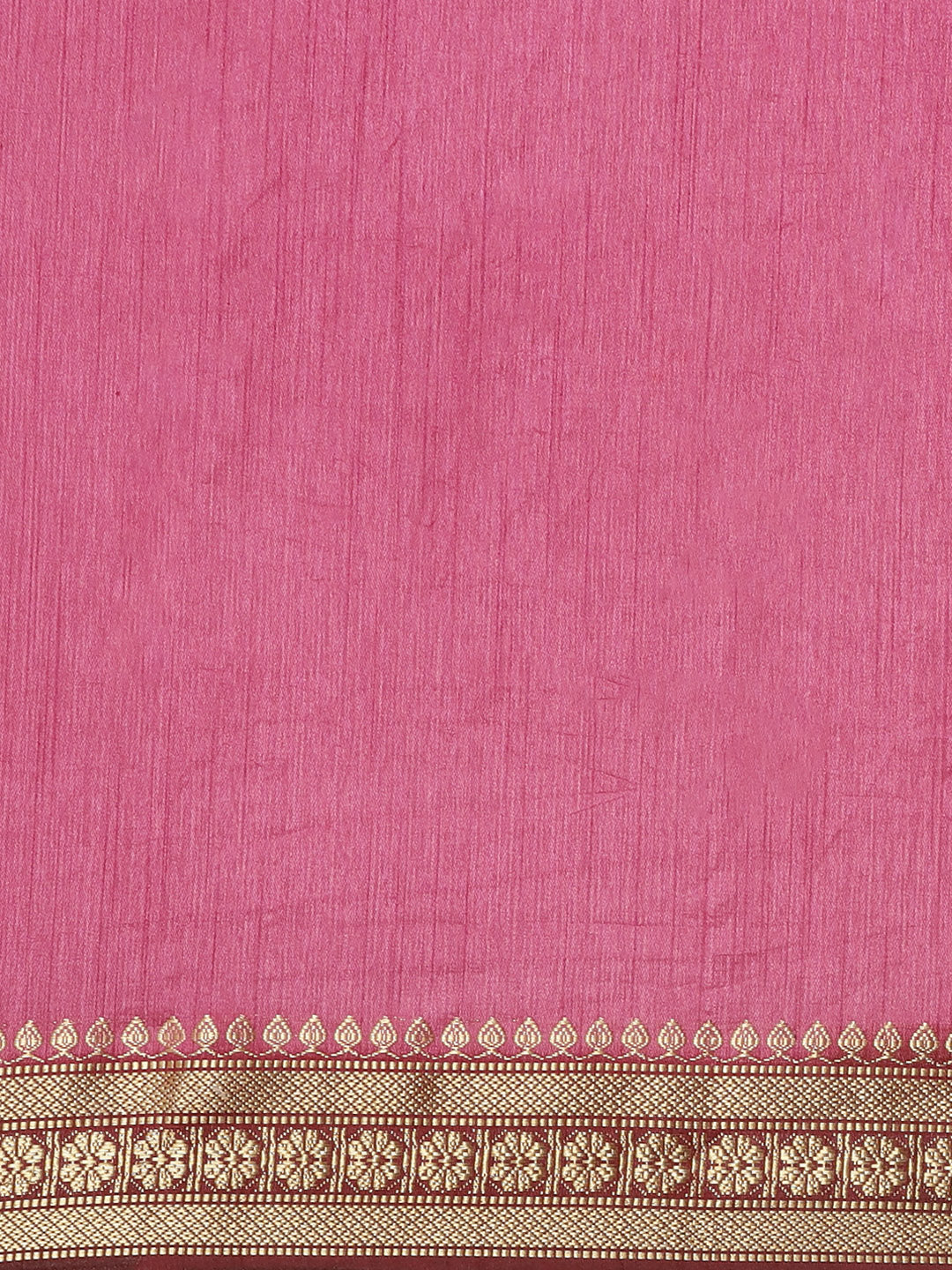 Mysore Silk Saree with Contrast Zari Floral Motif Weaving Border