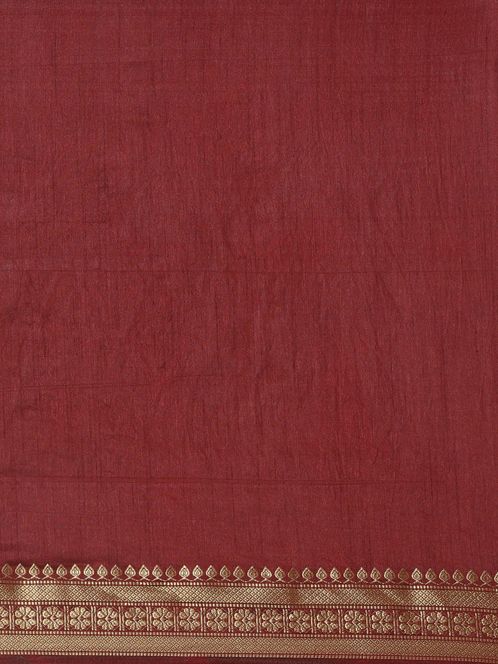 Mysore Silk Saree with Contrast Zari Floral Motif Weaving Border