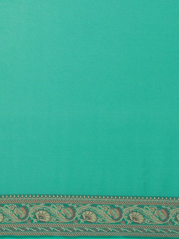 Banarasi Jamdani inspired Ethnic Saree with Floral Intricate border and Heavy Pallu