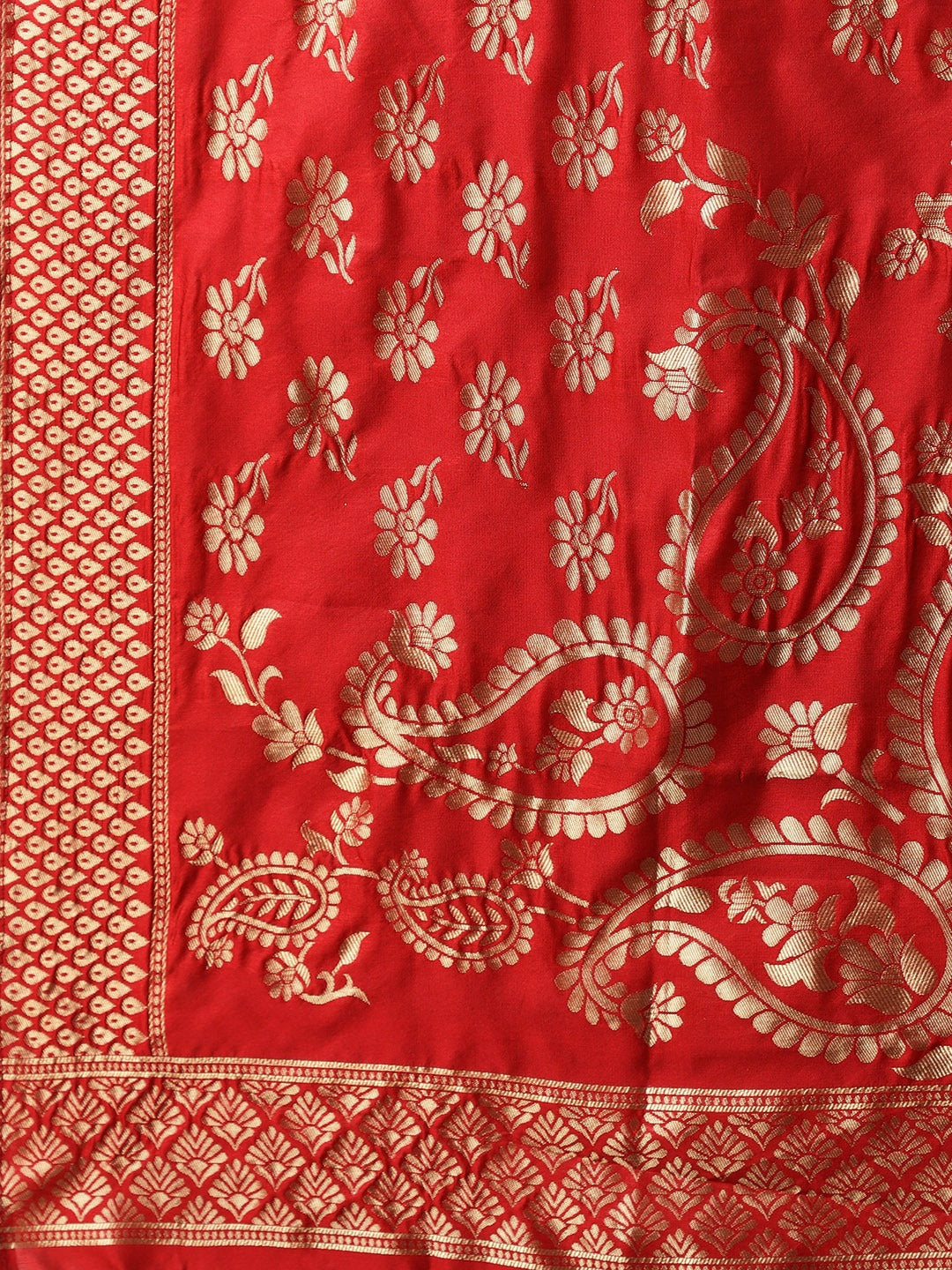 Banarasi Silk Stitched Suit Dupatta with Pallazzos , Gold Tassels & Banarasi Dupatta