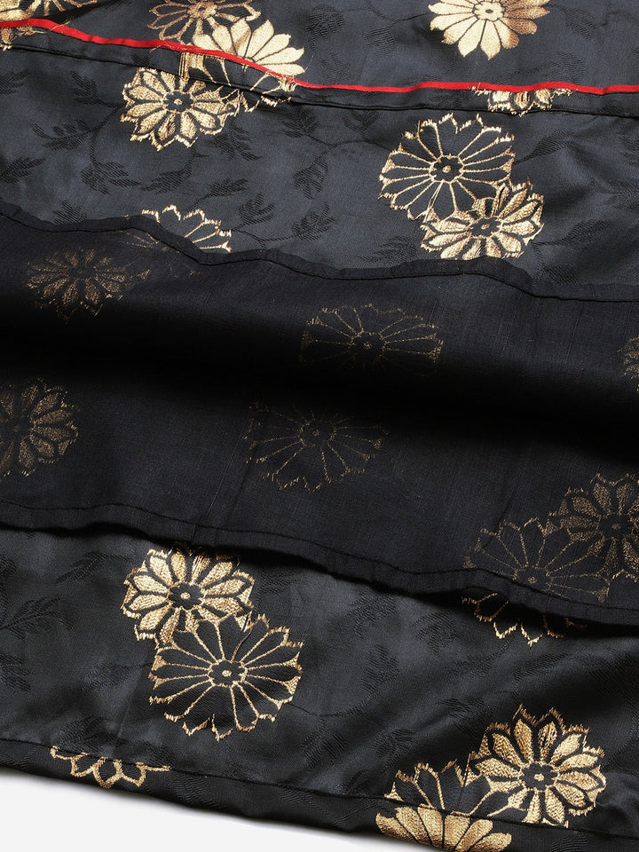 Banarasi Silk Stitched Suit Dupatta with Pallazzos , Gold Tassels & Banarasi Dupatta