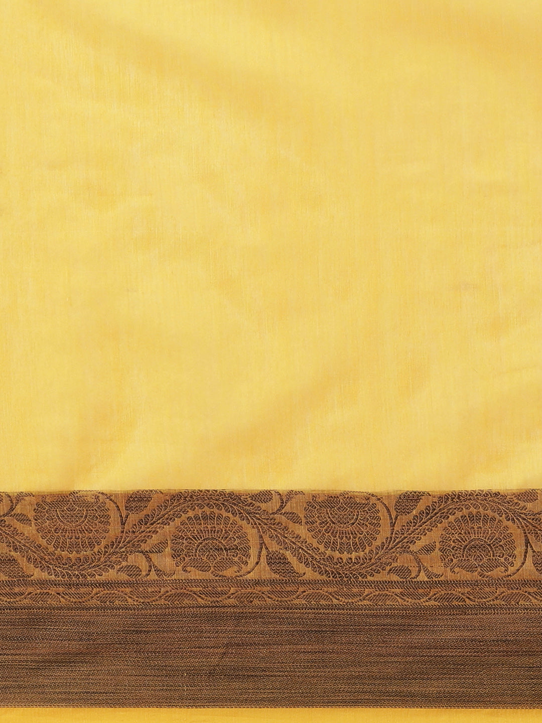 Sunshine Yellow Banarasi Chanderi Saree with Oxdized Floral Resham Weaving