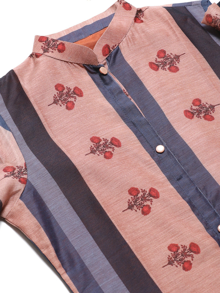 Chanderi Silk Dress Material with Digital Handloom & Indie Print with Maheshwari Dupatta