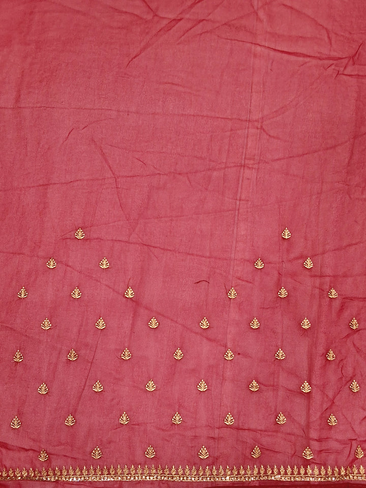 Zari & Stone Embroidered Georgette Saree with Blouse Piece