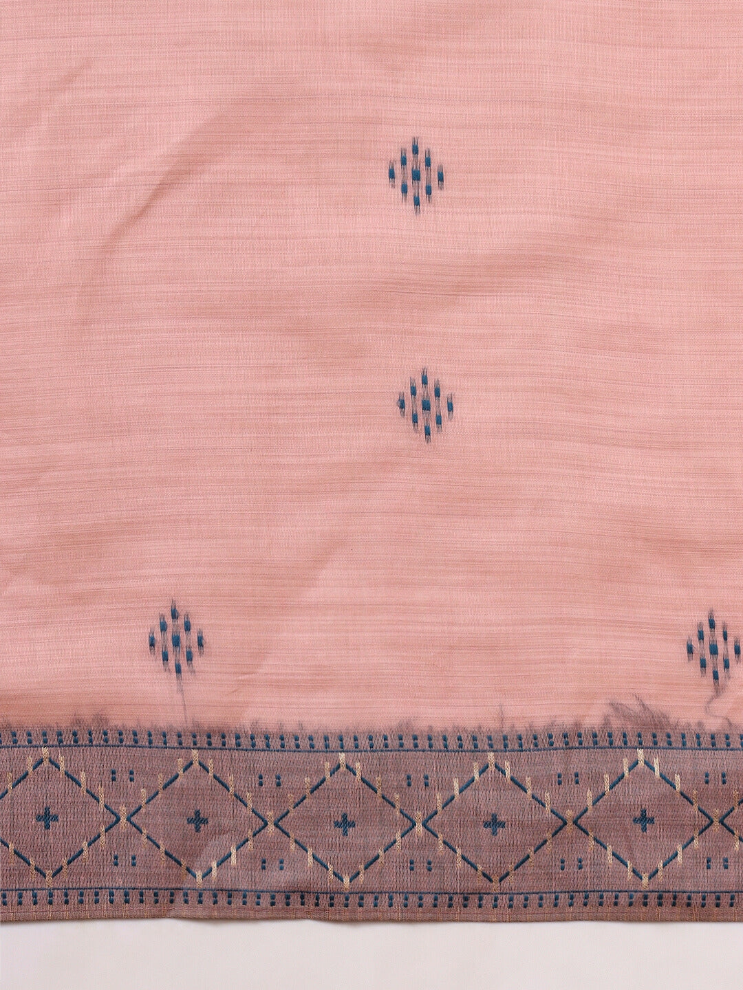 Pastel Banarasi Chanderi Jute Cotton Saree with Resham Contrast Weaving & Tassels