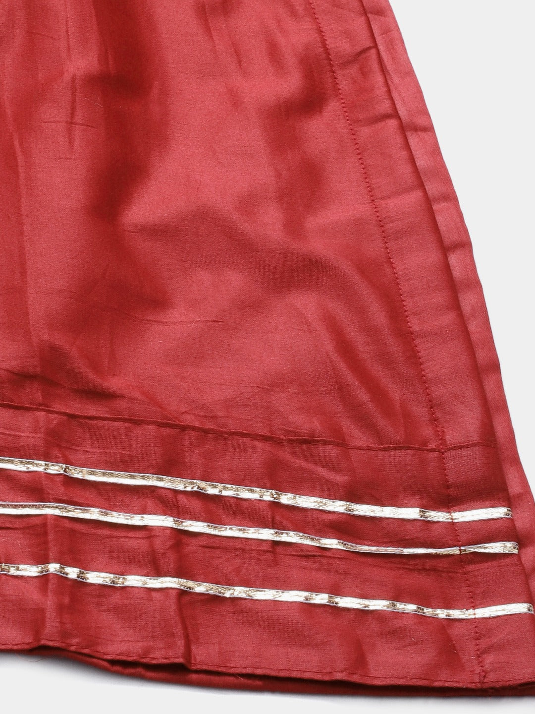 Cotton Kurta Pallazzo Set with Sequin, Gota Patti Embroidery & Digital Dupatta