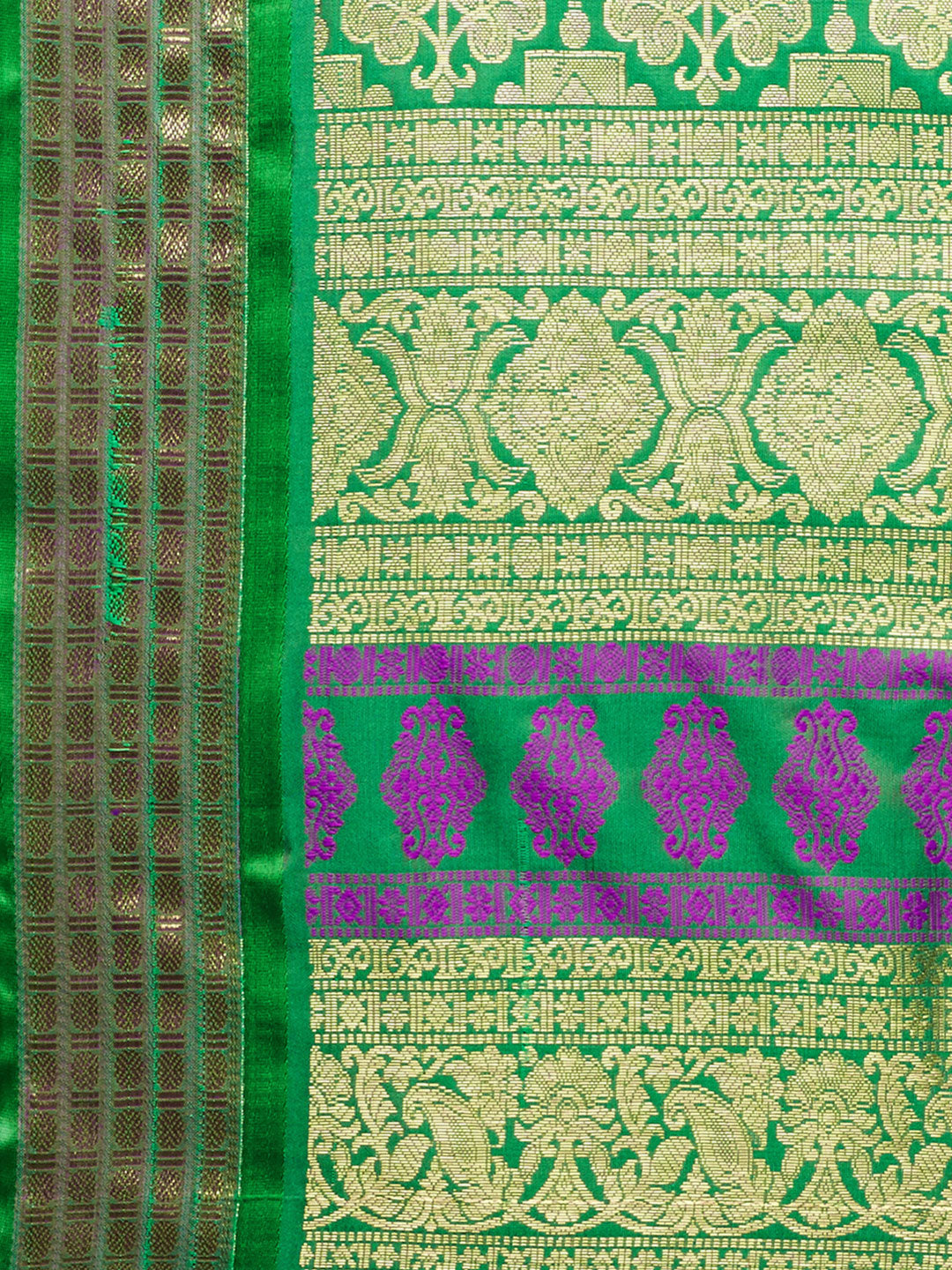 Purple & Green Banarasi Art Silk  Saree