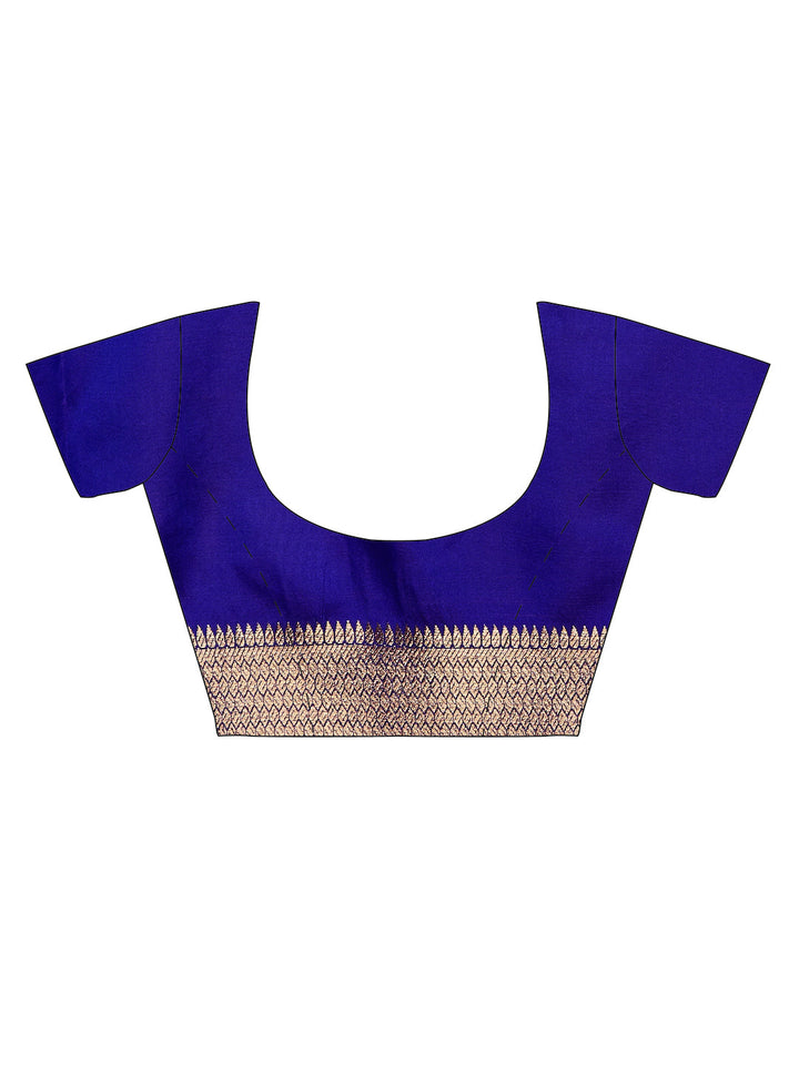 Blue Banarasi Embellished Art Silk  Saree