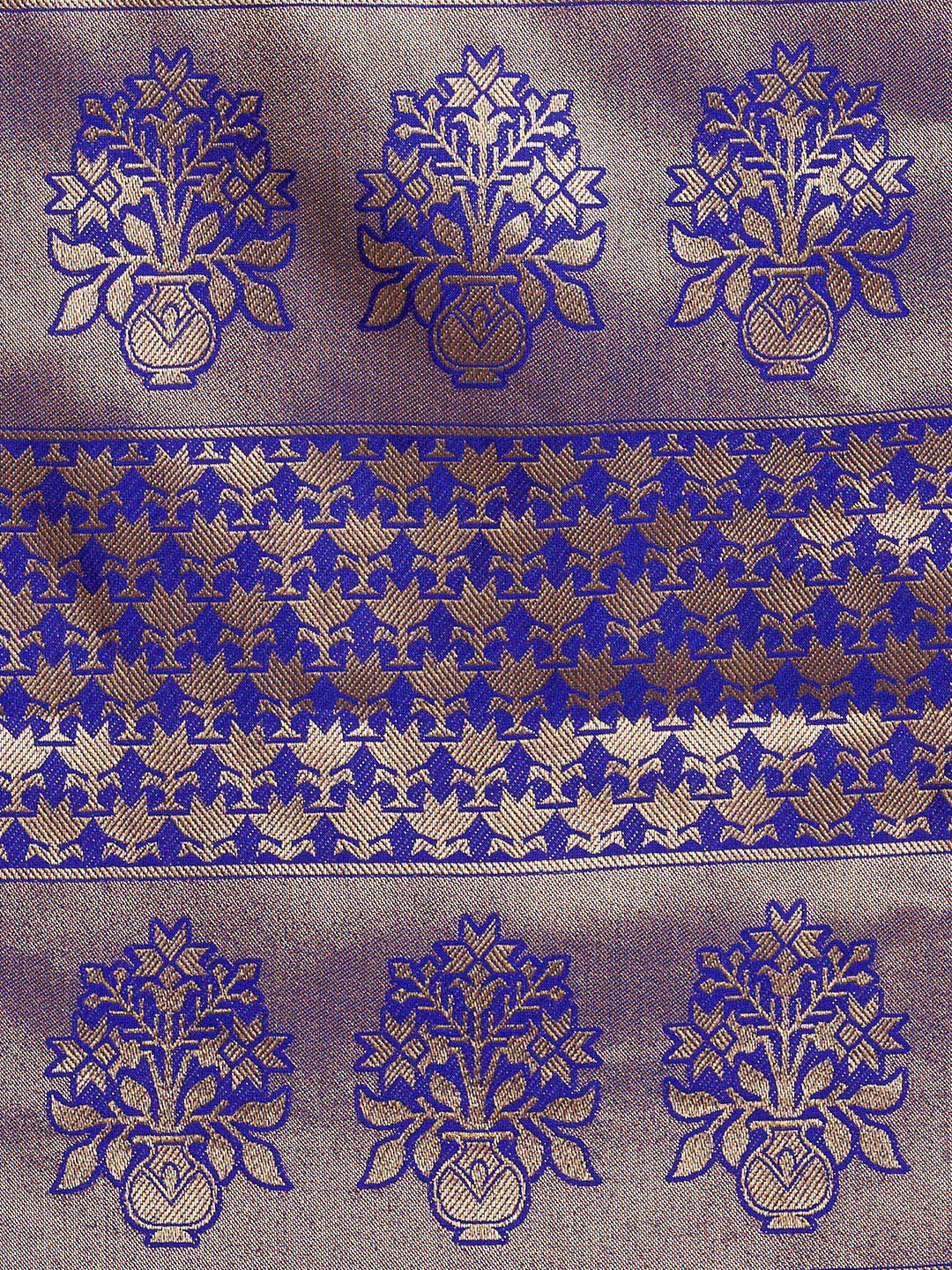 Blue Banarasi Embellished Art Silk  Saree