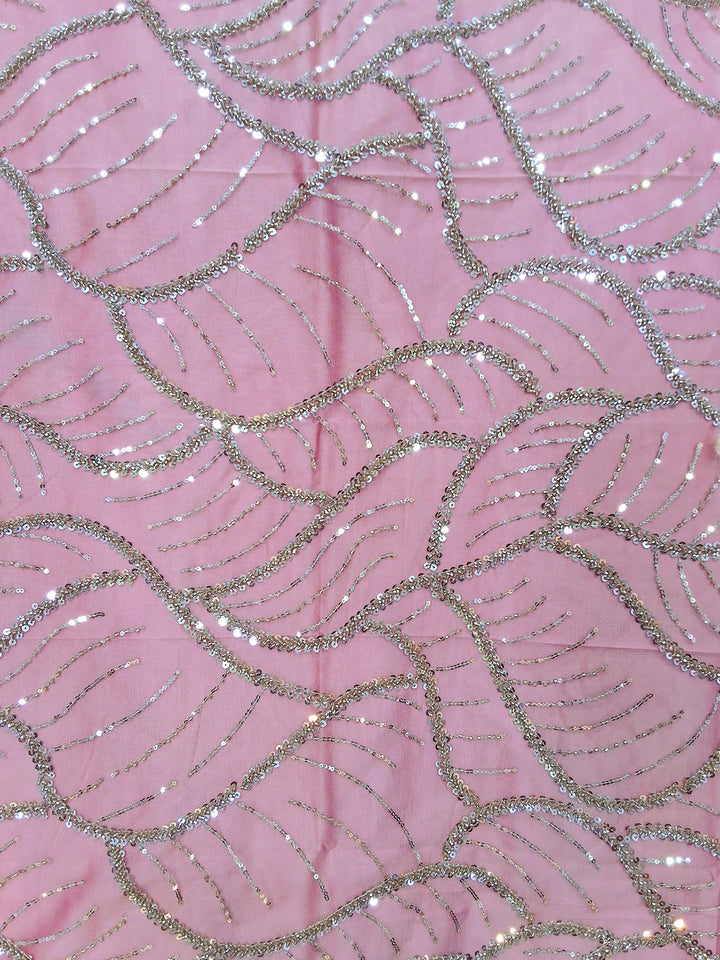 Georgette Sequin Embroidered Wave Saree with Blouse Piece