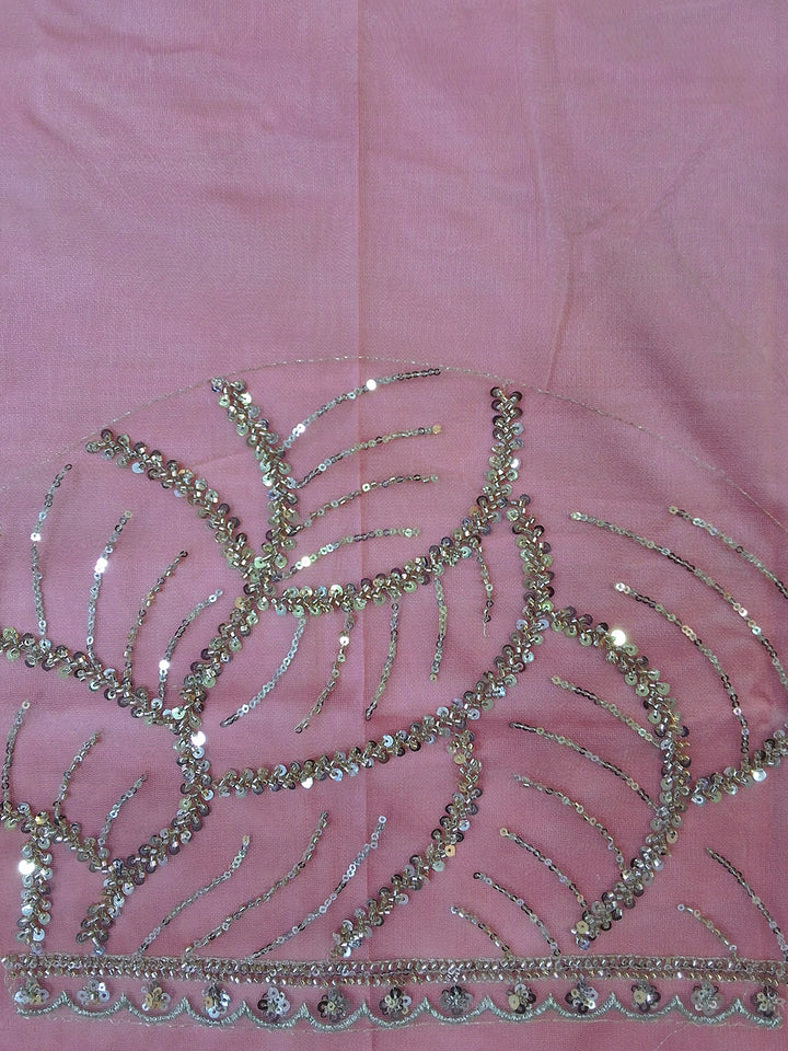 Georgette Sequin Embroidered Wave Saree with Blouse Piece