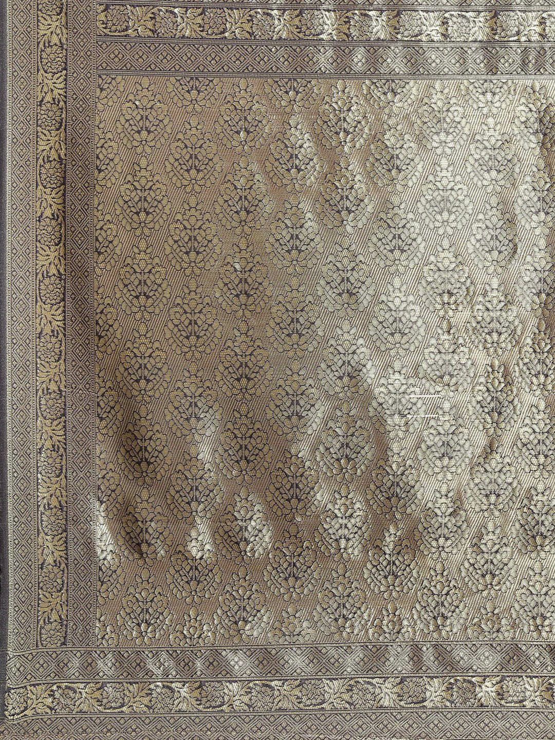 Burgundy Banarasi Silk Woven Saree With Contrast Pallu