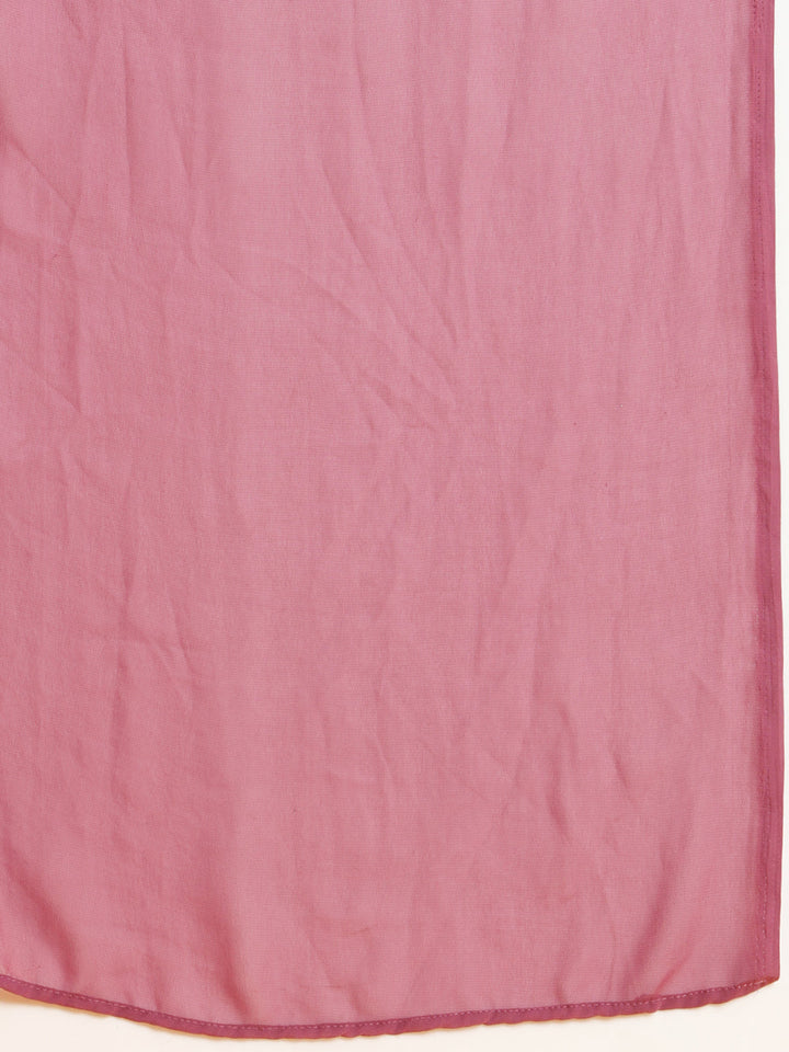 Dusty Pink Georgette Indo Western Set & Pleated Long Jacket