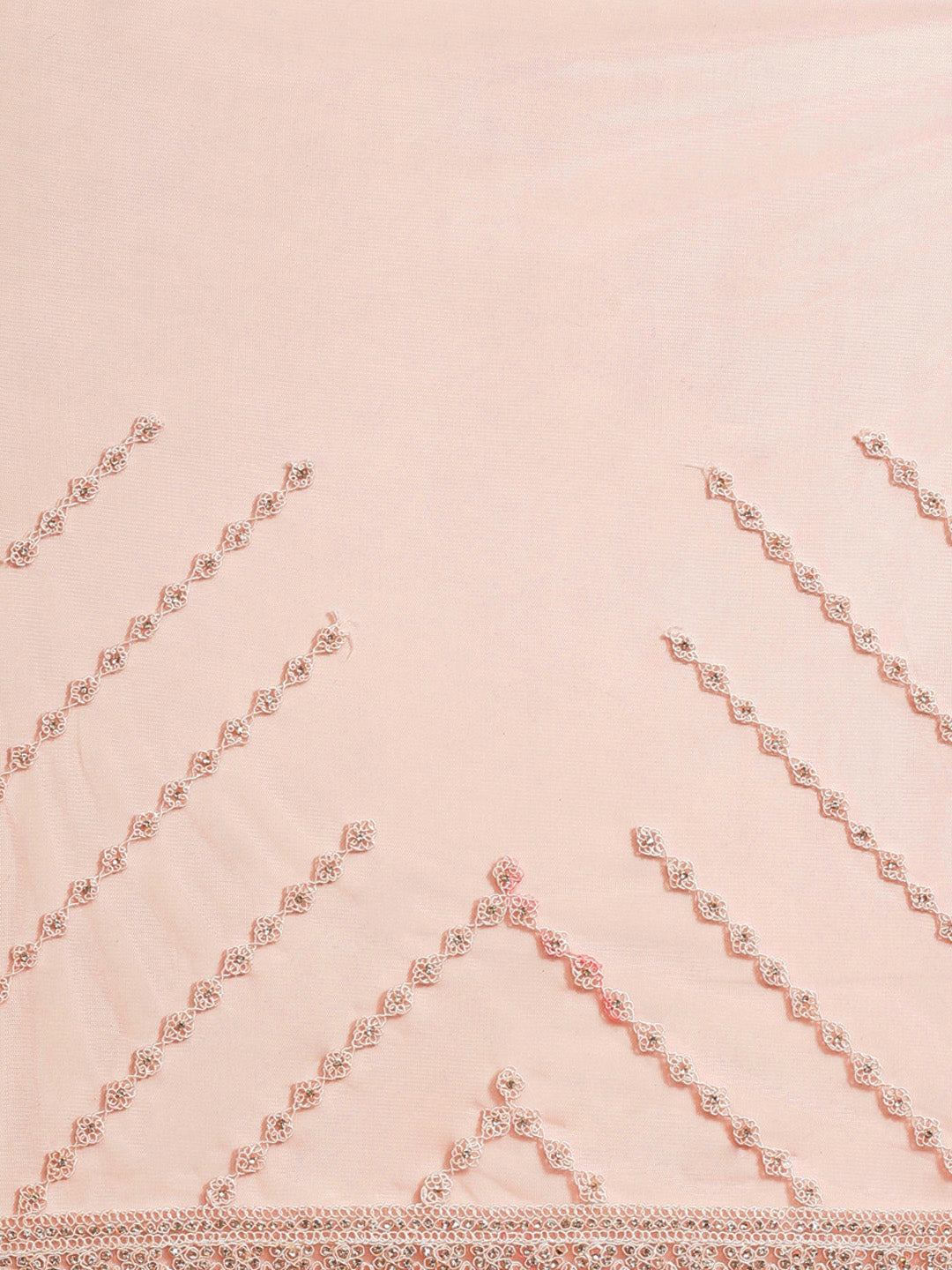 Net Scalloped Cocktail Saree with Resham White Embroidery and Crystal embellishments