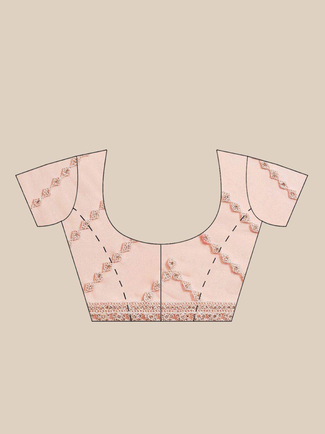 Net Scalloped Cocktail Saree with Resham White Embroidery and Crystal embellishments