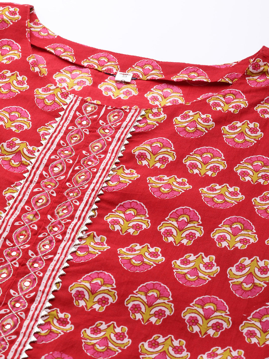 Cotton Batik Print Kurta Set with Bandhani Dupatta