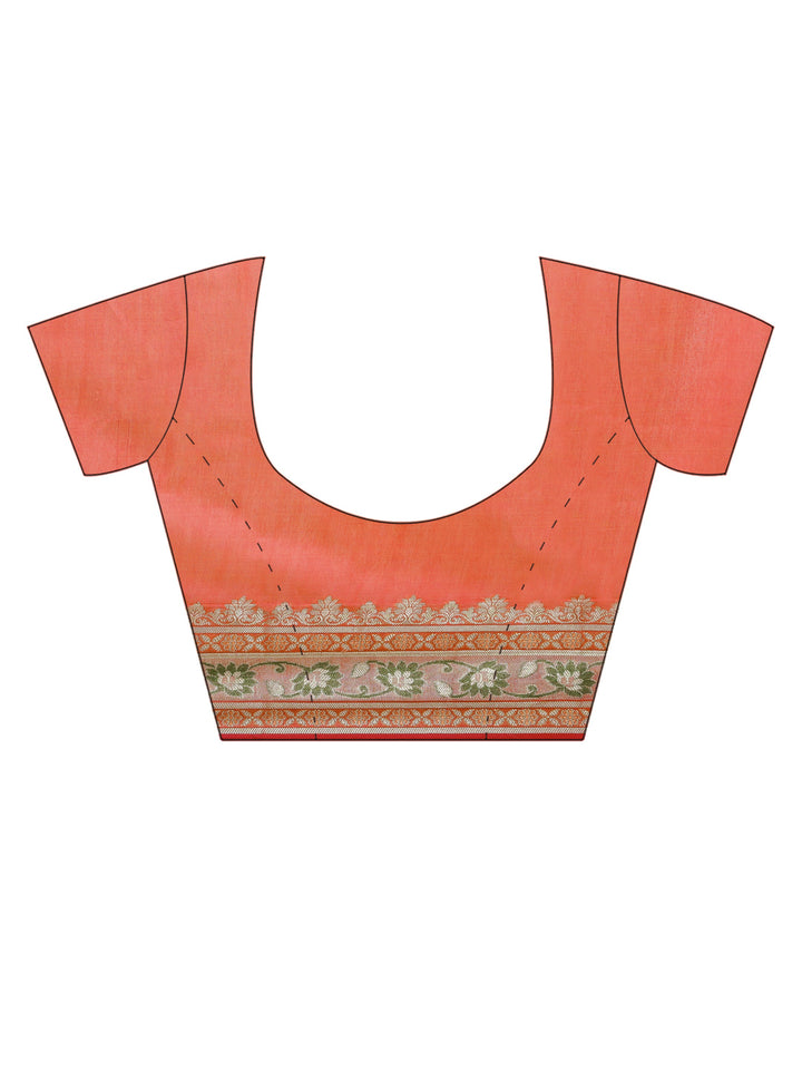 Orange Woven Design Banarasi Silk Saree