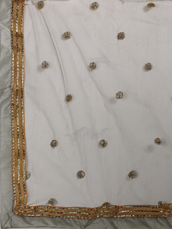 Jewelled Neckline Kurta with Embroidered Pallazo