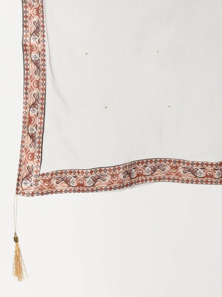 Ikat inspired Digital Print Gown With Net Dupatta
