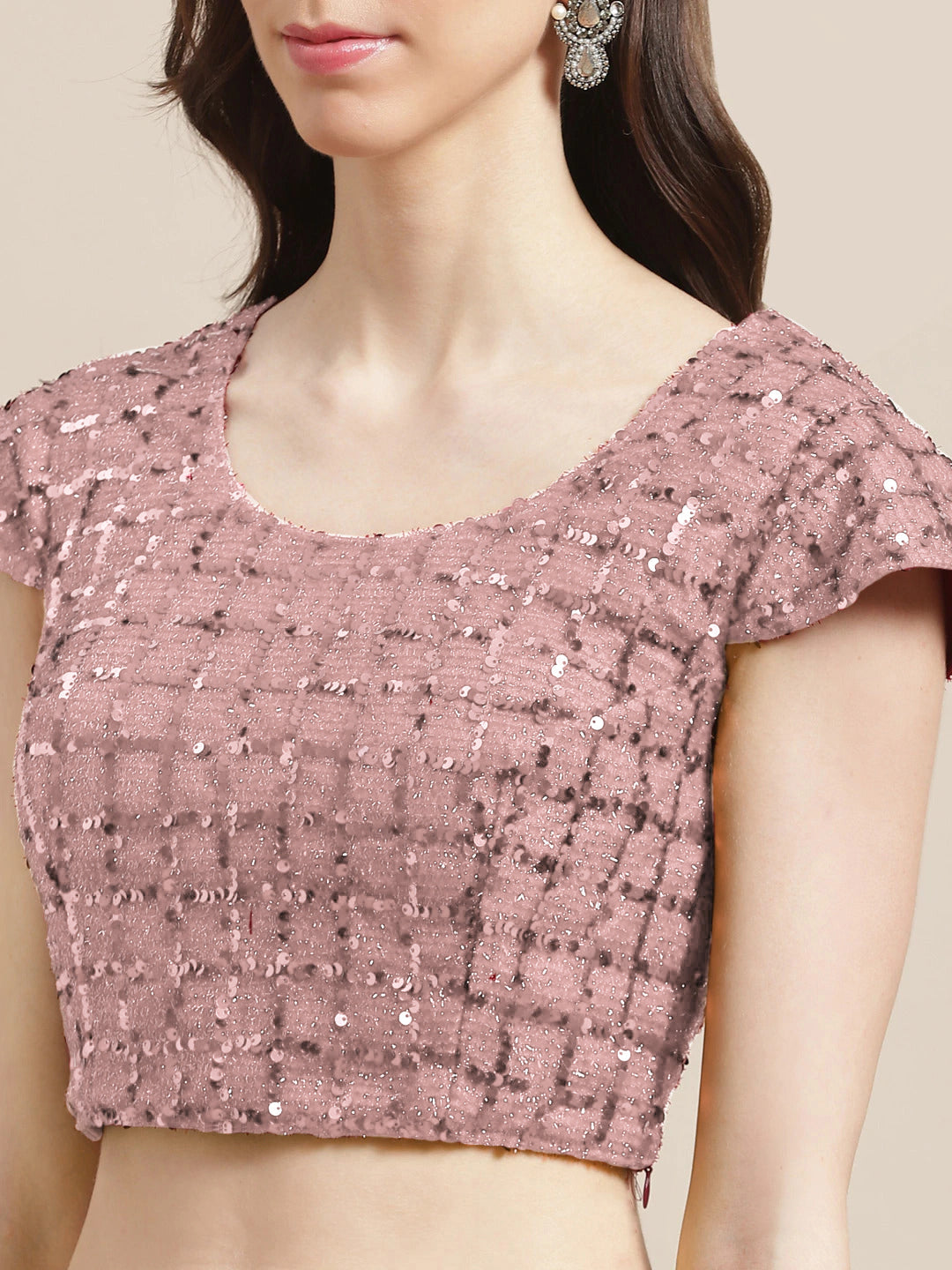 Baby Pink Ruffled Romantic Saree with Festive Layering & Bling Sequence Embroidery Blouse