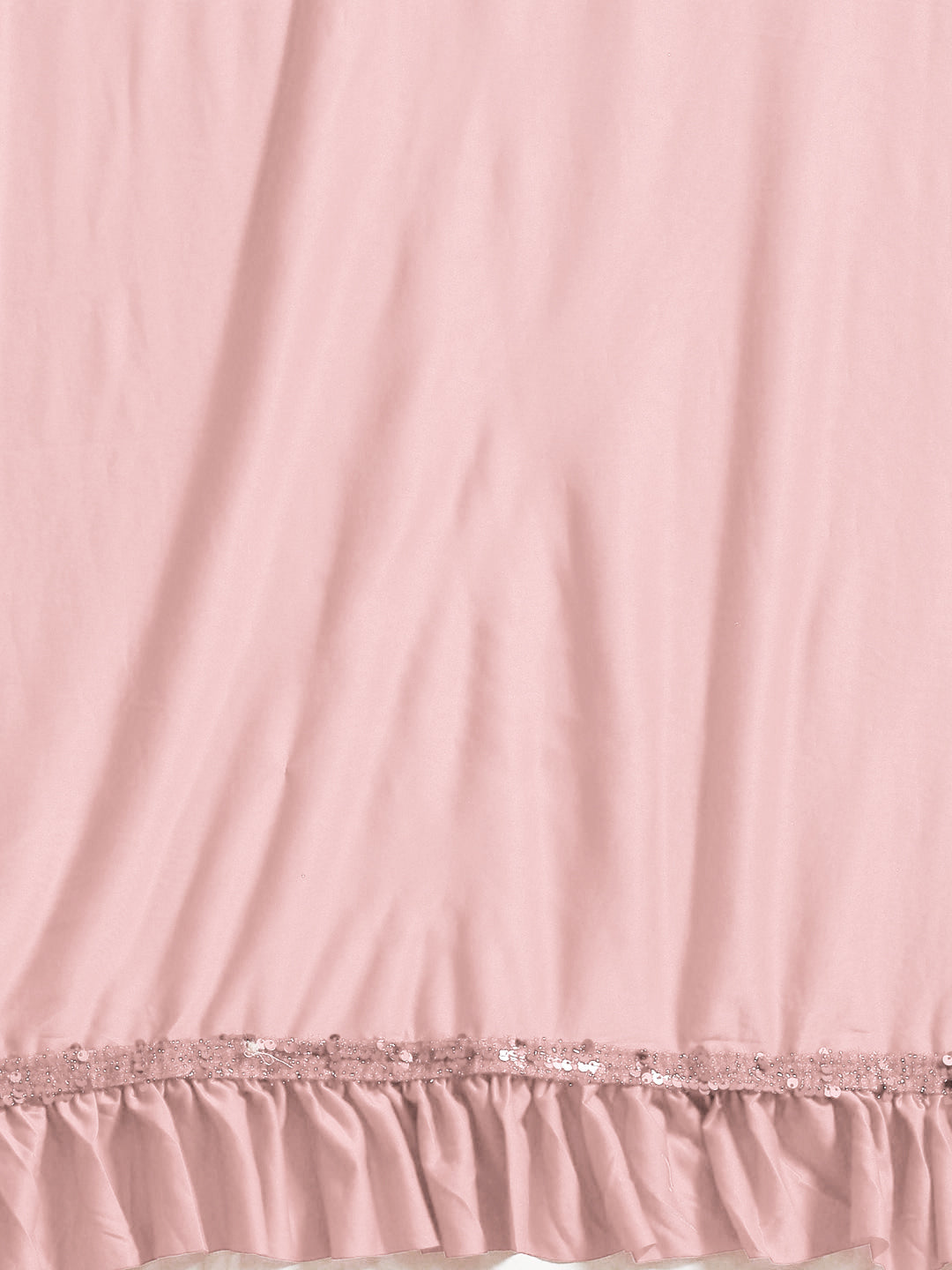 Baby Pink Ruffled Romantic Saree with Festive Layering & Bling Sequence Embroidery Blouse