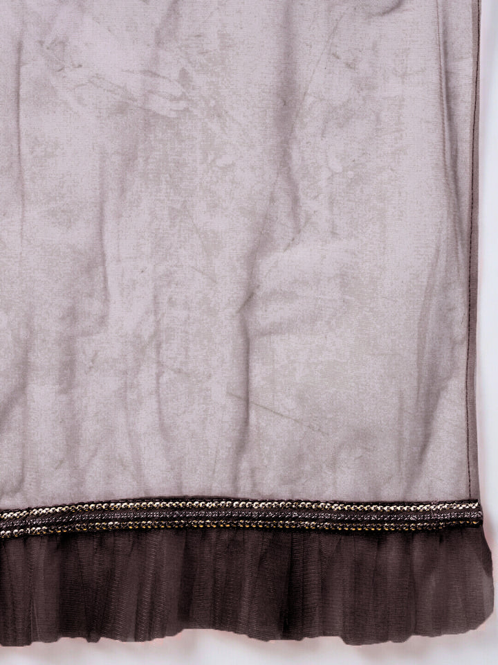 Sequin Embellished Crop-Top Palazzo Set with High neck Jasmine style Cape Sleeves