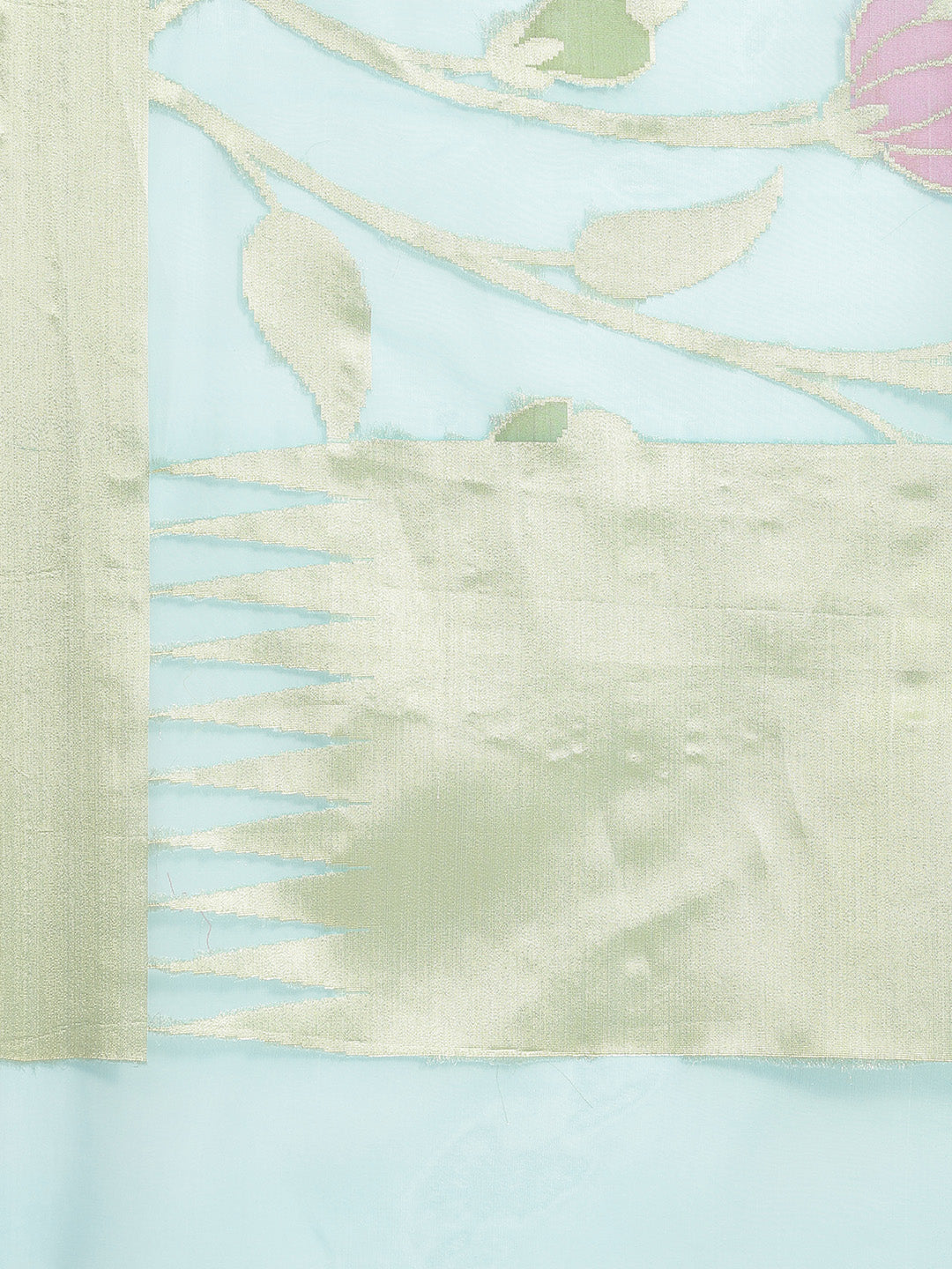 Blue Zari Embellished Organza Tissue Traditional Saree