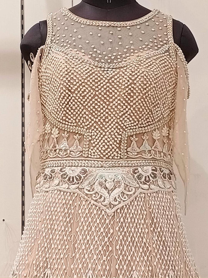 Pastel heavy Work Embellished Engagement Gown Dress