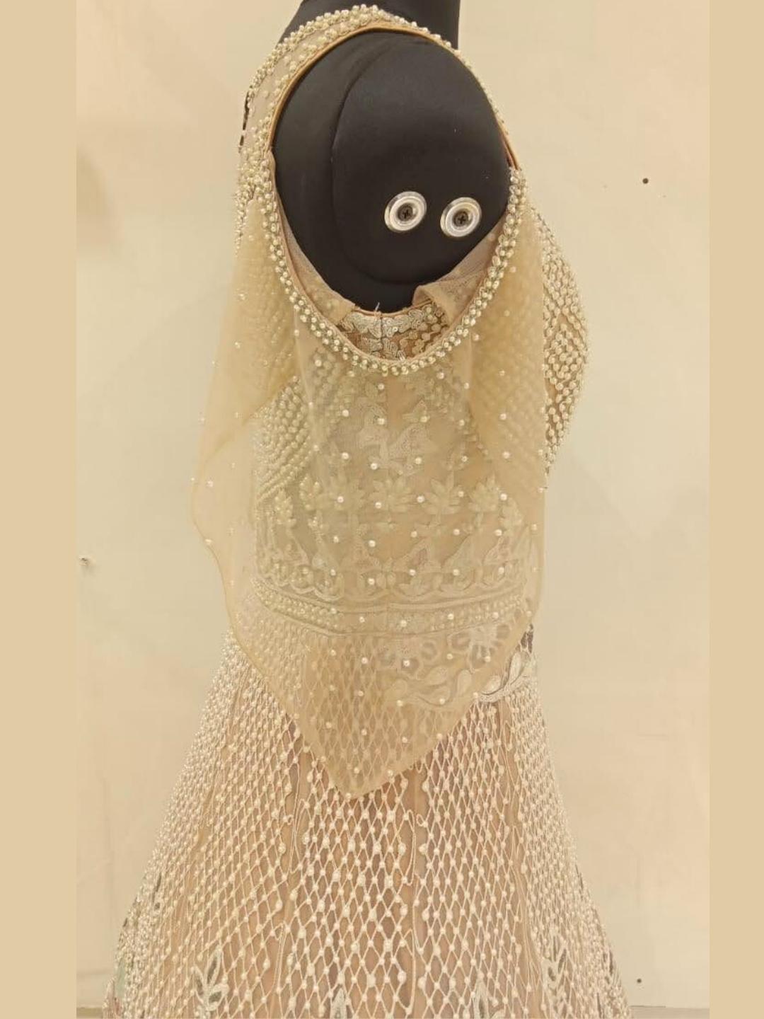 Pastel heavy Work Embellished Engagement Gown Dress