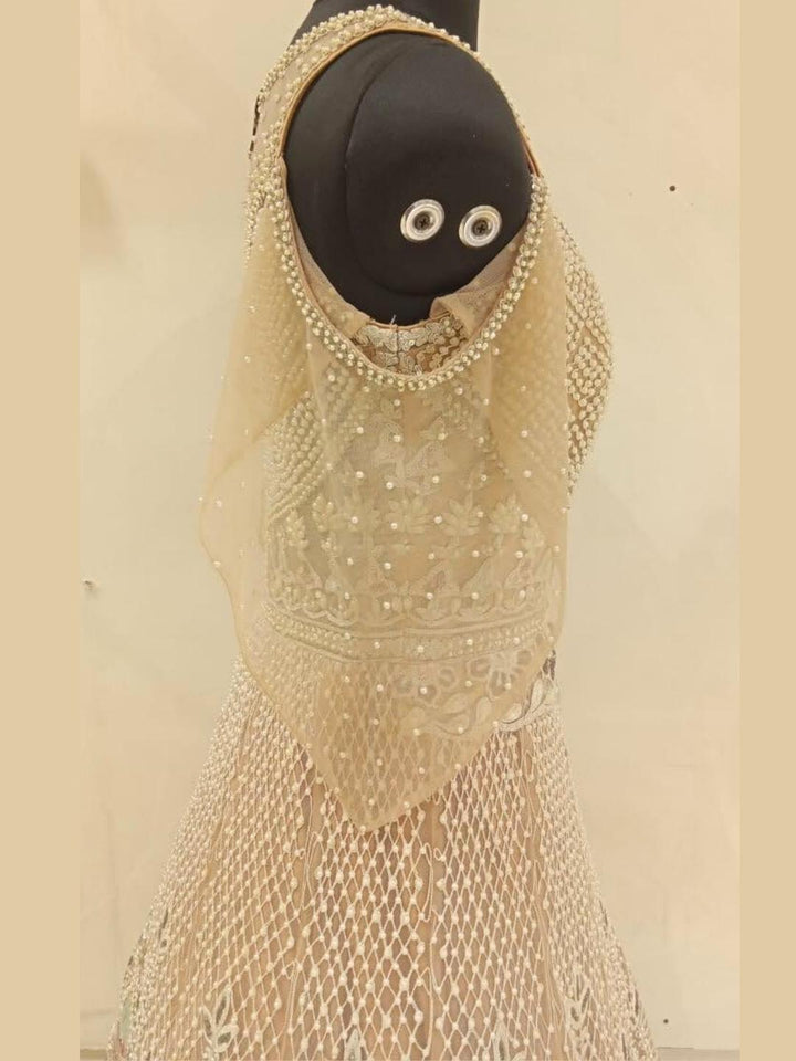 Pastel heavy Work Embellished Engagement Gown Dress