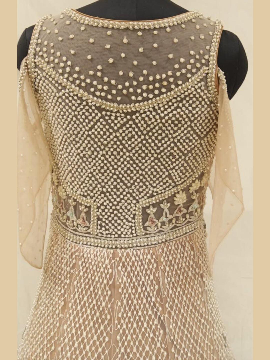 Pastel heavy Work Embellished Engagement Gown Dress