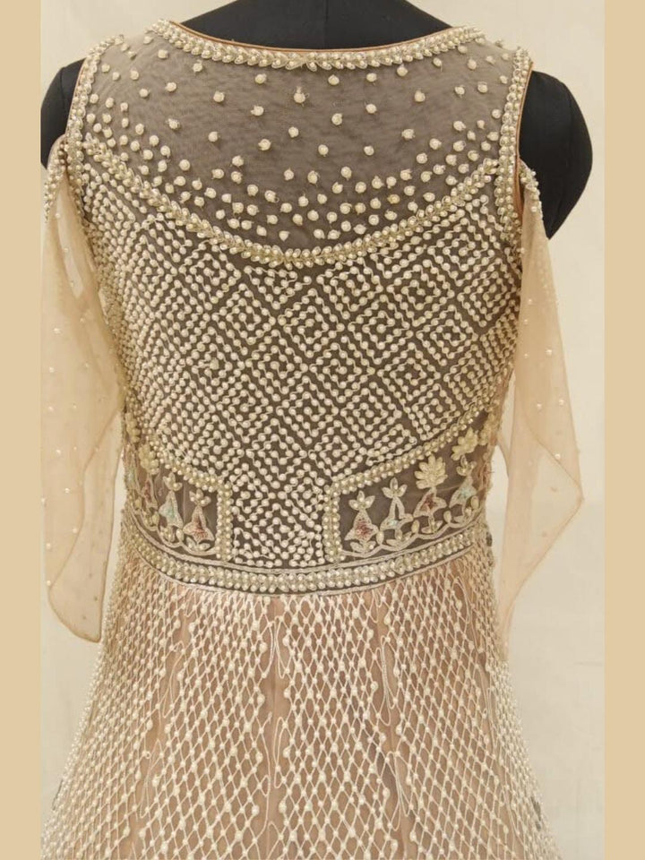 Pastel heavy Work Embellished Engagement Gown Dress