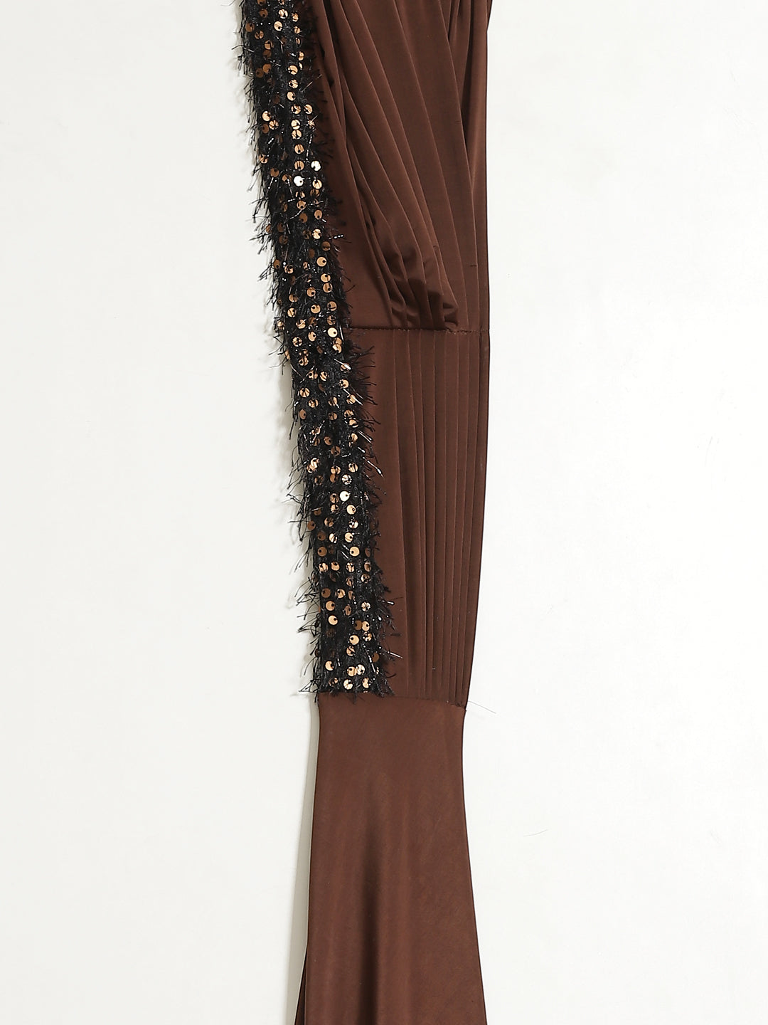 Ruffled Pre-Stitched Saree Gown with Festive Layering & Bling Sequence Embroidery Blouse