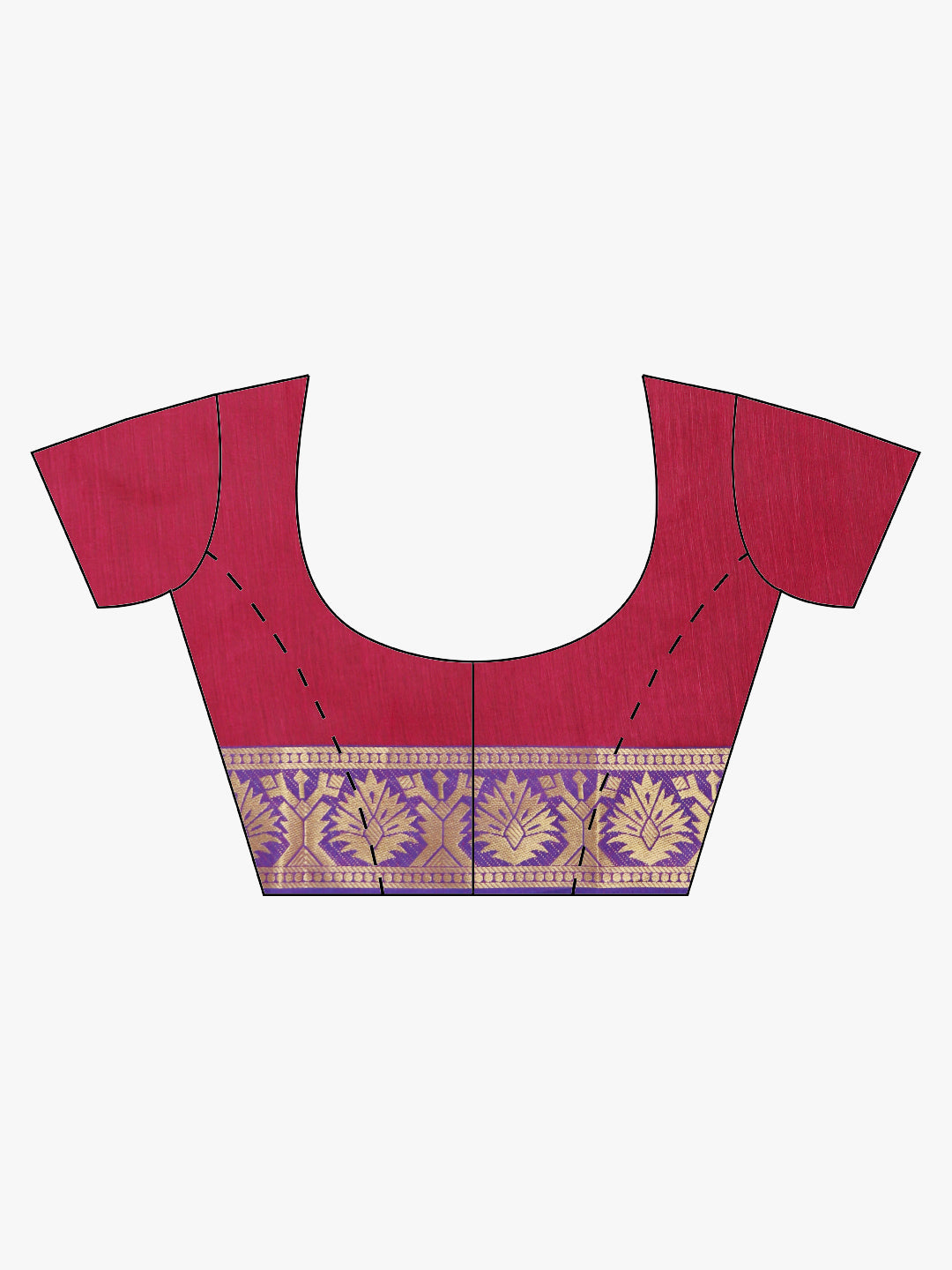 Pink Chanderi Silk Saree with Contrast Zari Woven Border