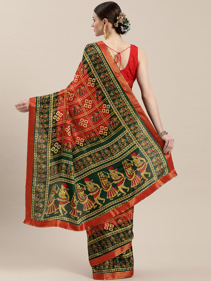Bandhani Satin Crepe Saree