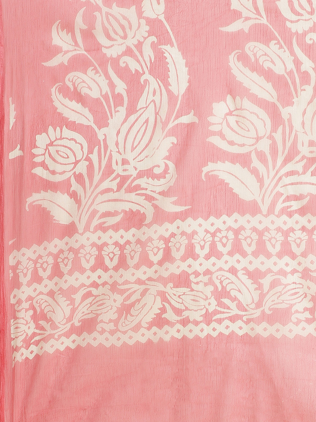 Summer Chiffon Saree with Contemporary Floral Prints and ColorBlocking