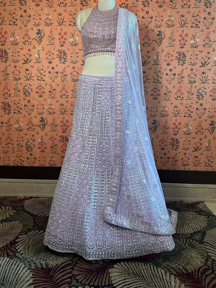 Lavender Elegance Embroidered Lehenga