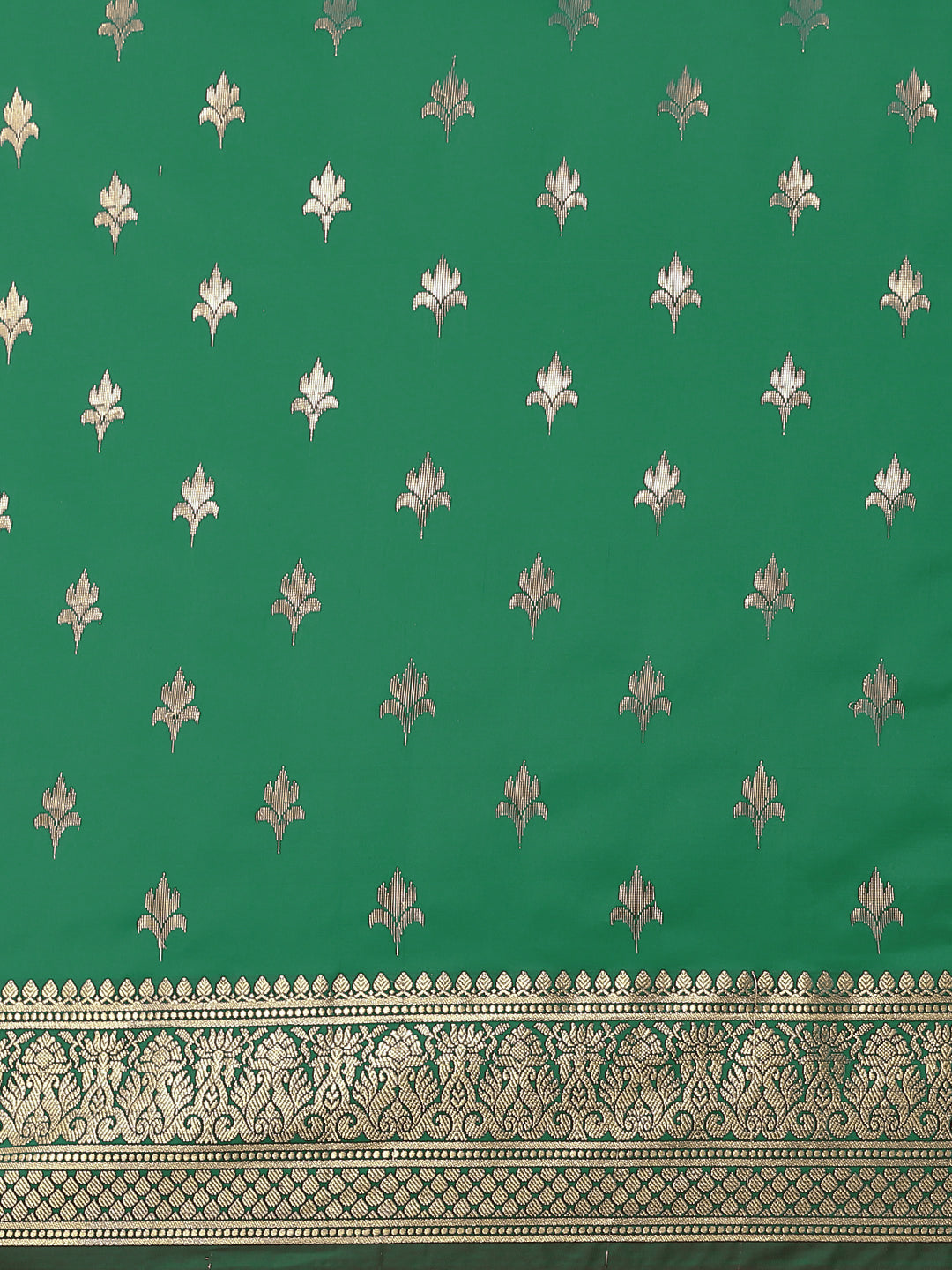 Zari Woven Mysore Silk Bridal Handloom Saree with Floral motifs