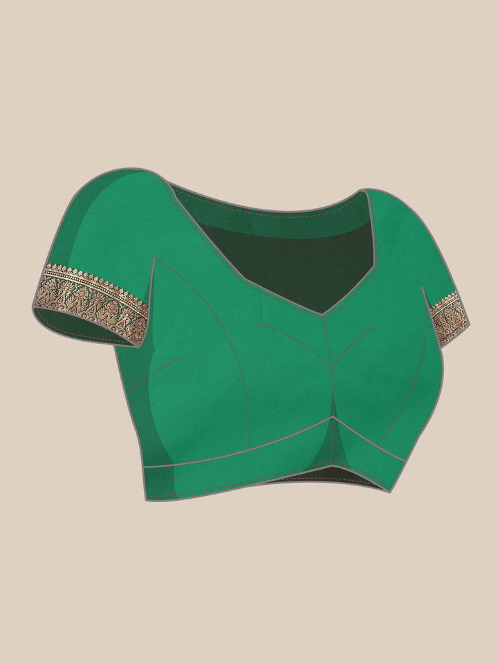 Zari Woven Mysore Silk Bridal Handloom Saree with Floral motifs