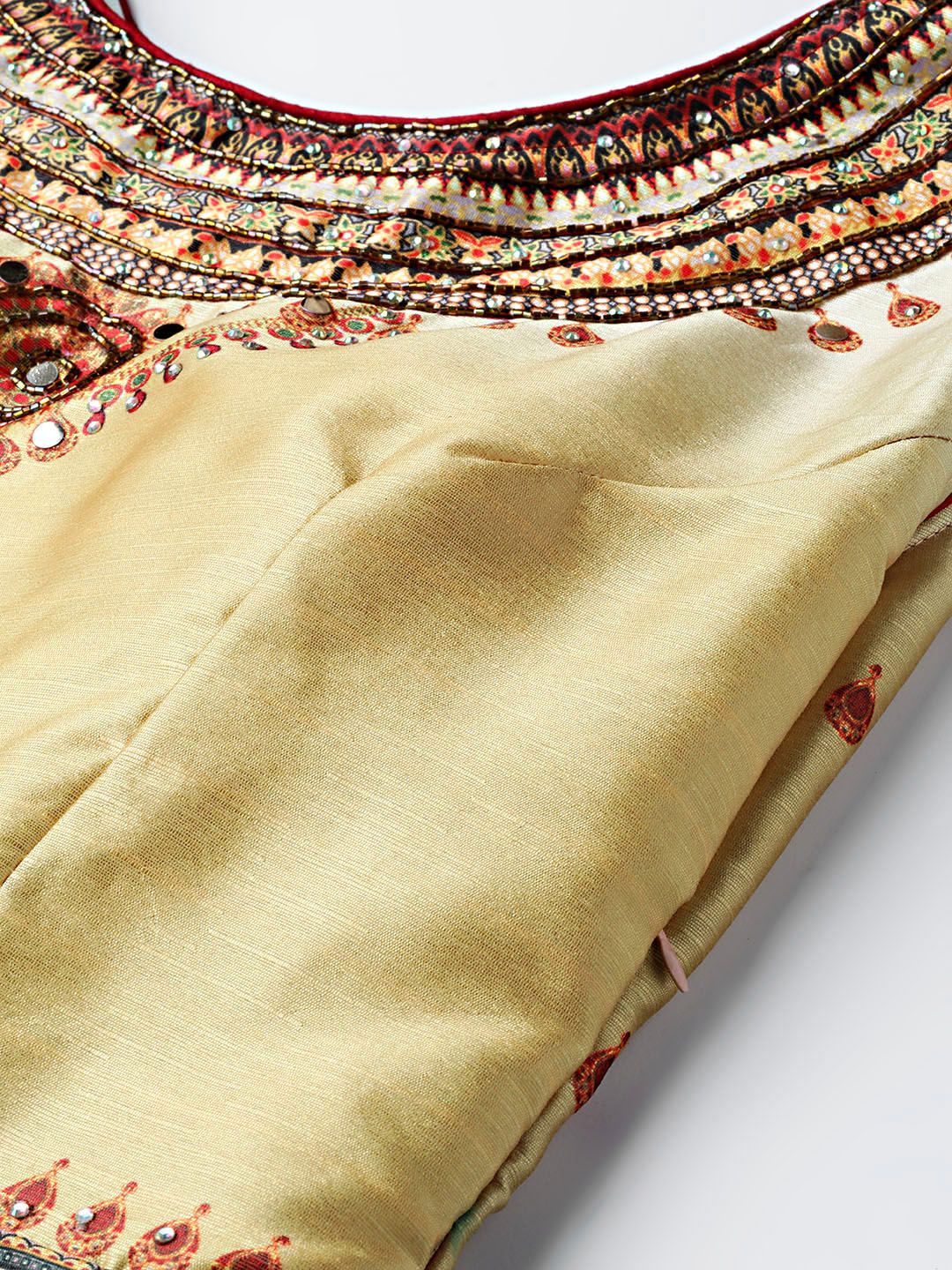 Embellished Anarkali Gown with Digital Floral Tribal Pattern