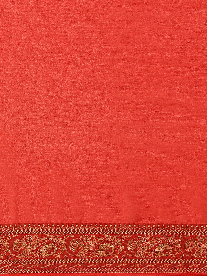 Banarasi Jamdani inspired Ethnic Saree with Floral Intricate border and Heavy Pallu